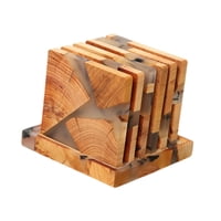 Bothyi - 6 Posavasos De Resina Para Decoración Del Hogar, Almohadilla Aislante Para Refrigerador, Encimera De Restaurante Cuadrada