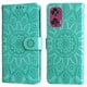 thumbnail image 1 of Funda tipo cartera FOXDOCK para Motorola Edge 50 Fusion , diseño girasol en relieve, cuero PU, cierre magnético, soporte y tarjetero, 1 of 5