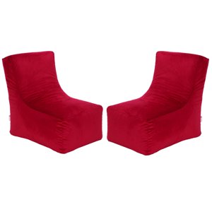 Bodevir - Set Pouf Tatto 1C Felpa Rojo