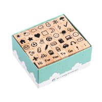 Magideal - 42 Sellos De Madera Para Manualidades Para Niños, Sellos De Goma Decorativos Hechos A Mano, Sellos Creativos Para Suministros De Álbumes De Recortes, Estilo F