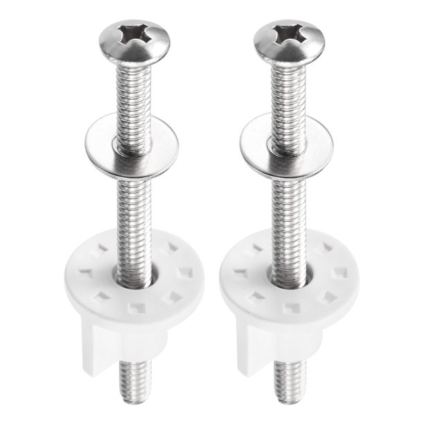 Juego de 2 tornillos de bisagra para asiento de inodoro, M6x83mm para montaje superior de bisagras de asiento de inodoro, kit de piezas de repuesto para asiento de inodoro