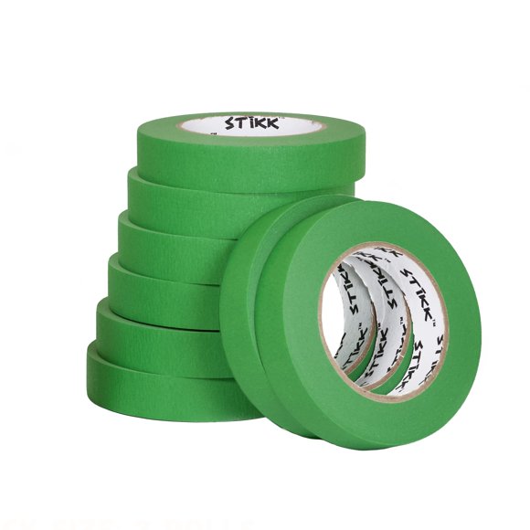 Cinta de pintor STIKK de 1 pulgada x 55 m, verde, para proyectos de pintura