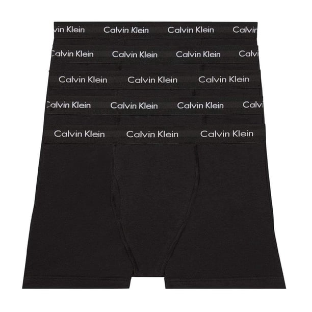 Calzoncillo Calvin Klein de algodón elástico para hombre, paquete de 5 unidades, color negro