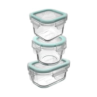 Set 3 Contenedores Hermeticos Allegra Recipiente De Vidrio