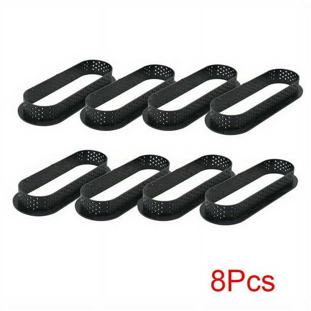 8pcs, Tart Rings, Perforated Tart Rings For Baking, Non-Stick Metal Round Cake Ring, Pastry Mold For French Dessert, Baking Tools, Kitchen Gadgets, Kitchen Accessories