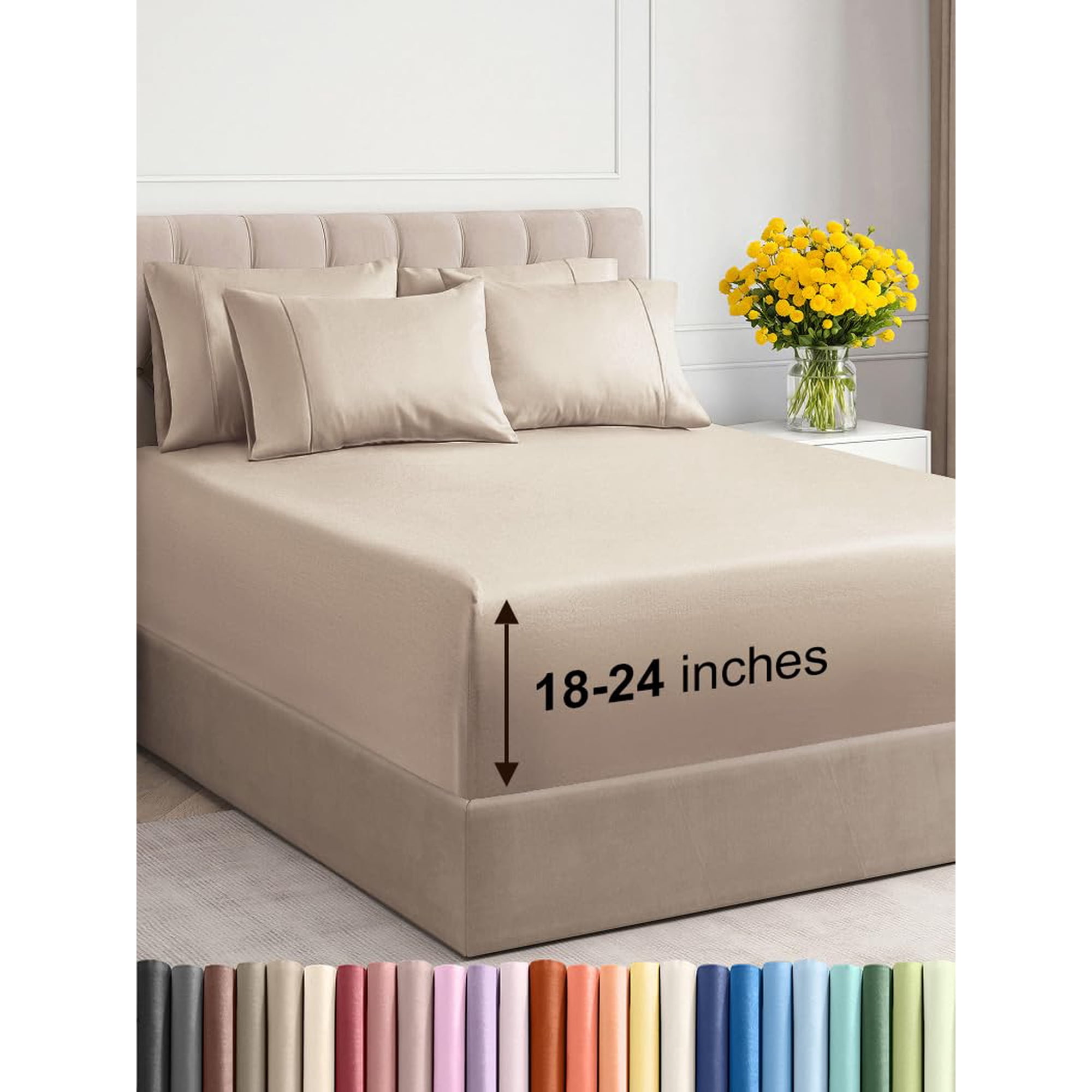 Juego De Sábanas Cgk Unlimited Extra Deep King Wheat, 6 Piezas