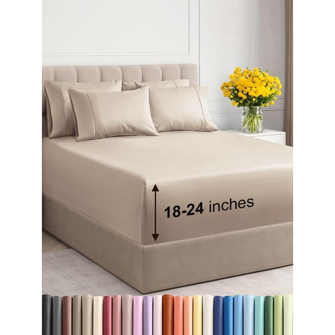 Juego De Sábanas Cgk Unlimited Extra Deep King Wheat, 6 Piezas