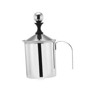 Magideal - Máquina Manual De Espuma De Leche, Espumador De Leche De 400Ml, Mango Portátil Resistente Al Calor, Acero Inoxidable, 3X6,7 Pulgadas, Versátil Para Am