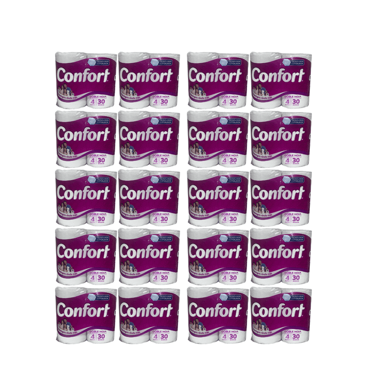 Pack 80 Rollos Papel Higiénico Confort Doble Hoja 30mts