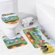 thumbnail image 4 of El show de Pícaro-theme 4-Piece Shower Curtain Set with Rugs, Waterproof Bathroom Decor Set Includes Bath Mat, U-Shaped Rug, Toilet Lid Cover and Curtain with Hooks, 4 of 6