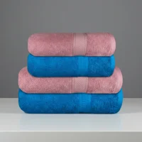 Pack 4 Toallas Chiteco 100% Algodón Baño & Manos 135 X 70 Cm Color Turquesa - Rosa