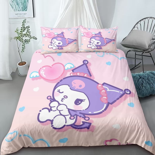 Duvet Cover Kuromi Bedding Set for Children and Adults Gifts Single Double Bed Multi-size Room Decoration for Children GiftBed Sheets