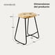 thumbnail image 4 of Silla Piso Bar Taburete Nara Madera Exterior o Cocina Negra, 4 of 9