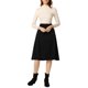 thumbnail image 2 of INSPIRE CHIC Falda Midi Línea A con Bolsillos de Imitación de Gamuza Elástica para Mujer con Cinturón L Negro, 2 of 6