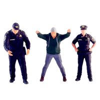 Bothyi - 3 Piezas 1/64 Figuras De Policías Y Ladrones Modelo S Calibre Diorama Decoración De Paisajes