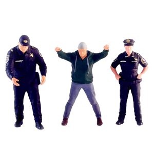 Bothyi - 3 Piezas 1/64 Figuras De Policías Y Ladrones Modelo S Calibre Diorama Decoración De Paisajes