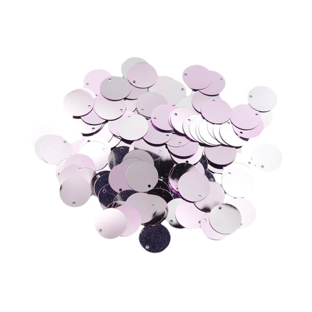 130 Piezas Redondeas de lentejuelas sueltas de lentejuelas planas de lentejuelas aplicadas de bricolaje de lentejuelas de lentejuelas decoración de 16 Plata