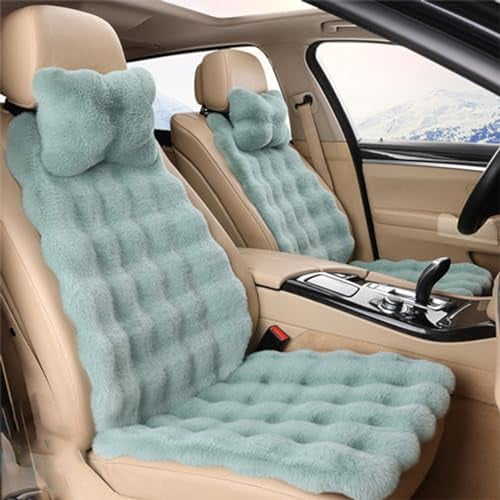 Set de cojines para asiento de auto EDVKLNG de peluche y piel sintética, 6 piezas, verde