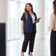 thumbnail image 4 of Agnes Orinda Blazers de Mujer Tallas Grandes Casual de Manga Corta con Solapa Muesca Chaqueta de Traje para el Trabajo 2X Azul Marino, 4 of 8