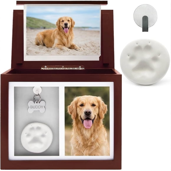 Caja de foto y memorial para mascotas Chasing Tails, hasta 43 kg