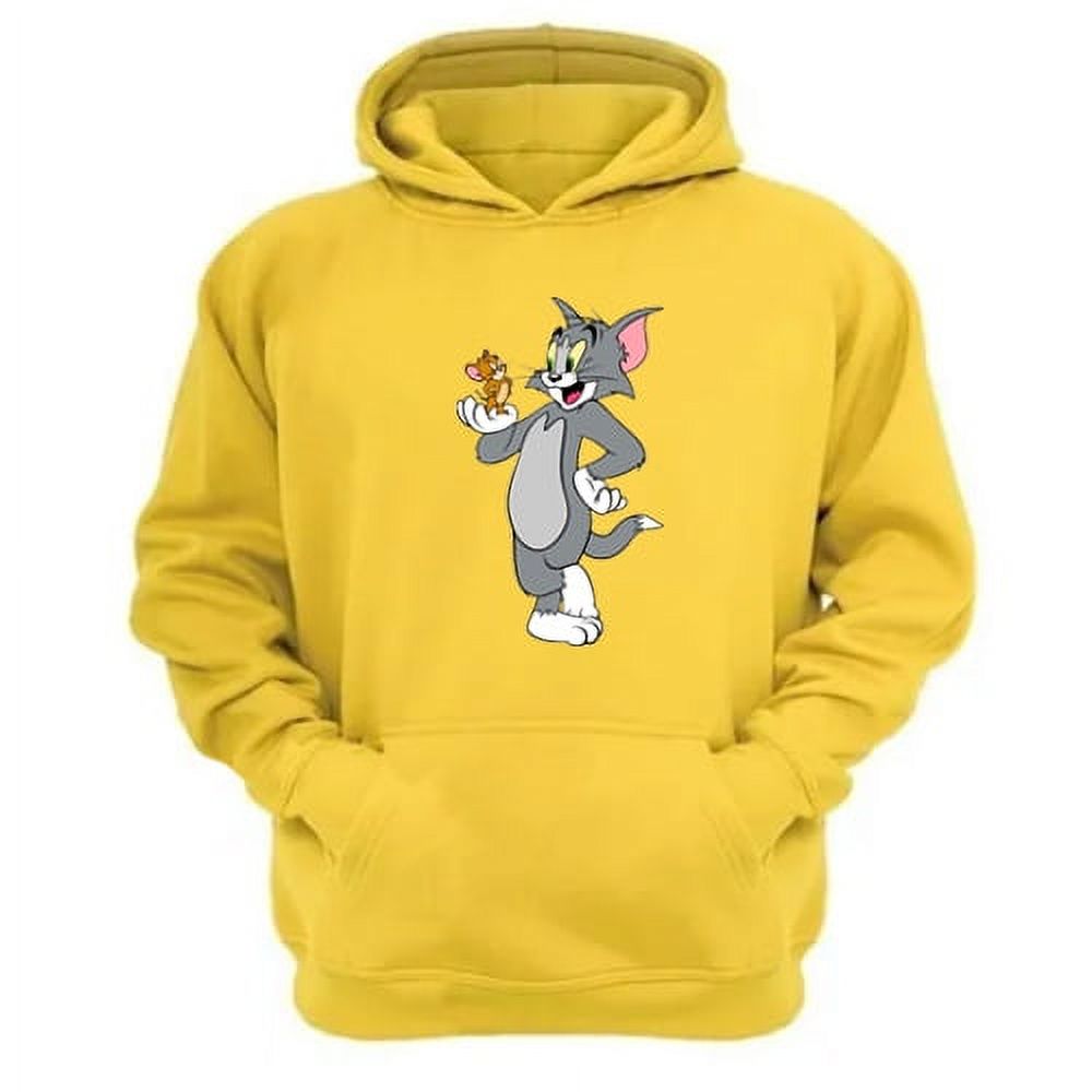 Genérico - Polerón Canguro Tom Y Jerry Amarillo Talla Xs Unisex