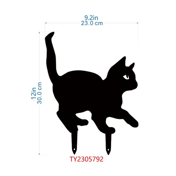 1pc Cute Cat Family Garden Stakes - Decorative Silhouette Animal Outdoor Statues for Cat Lovers - Perfect for Yard, Garden, and Halloween Decorations