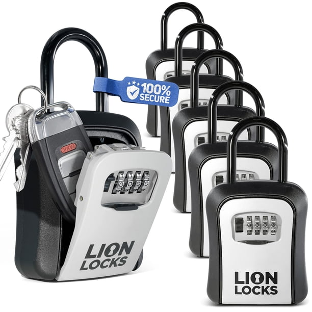 Cerraduras Lock Box Lion para llaves con combinación de impermeables (paquete de 6)