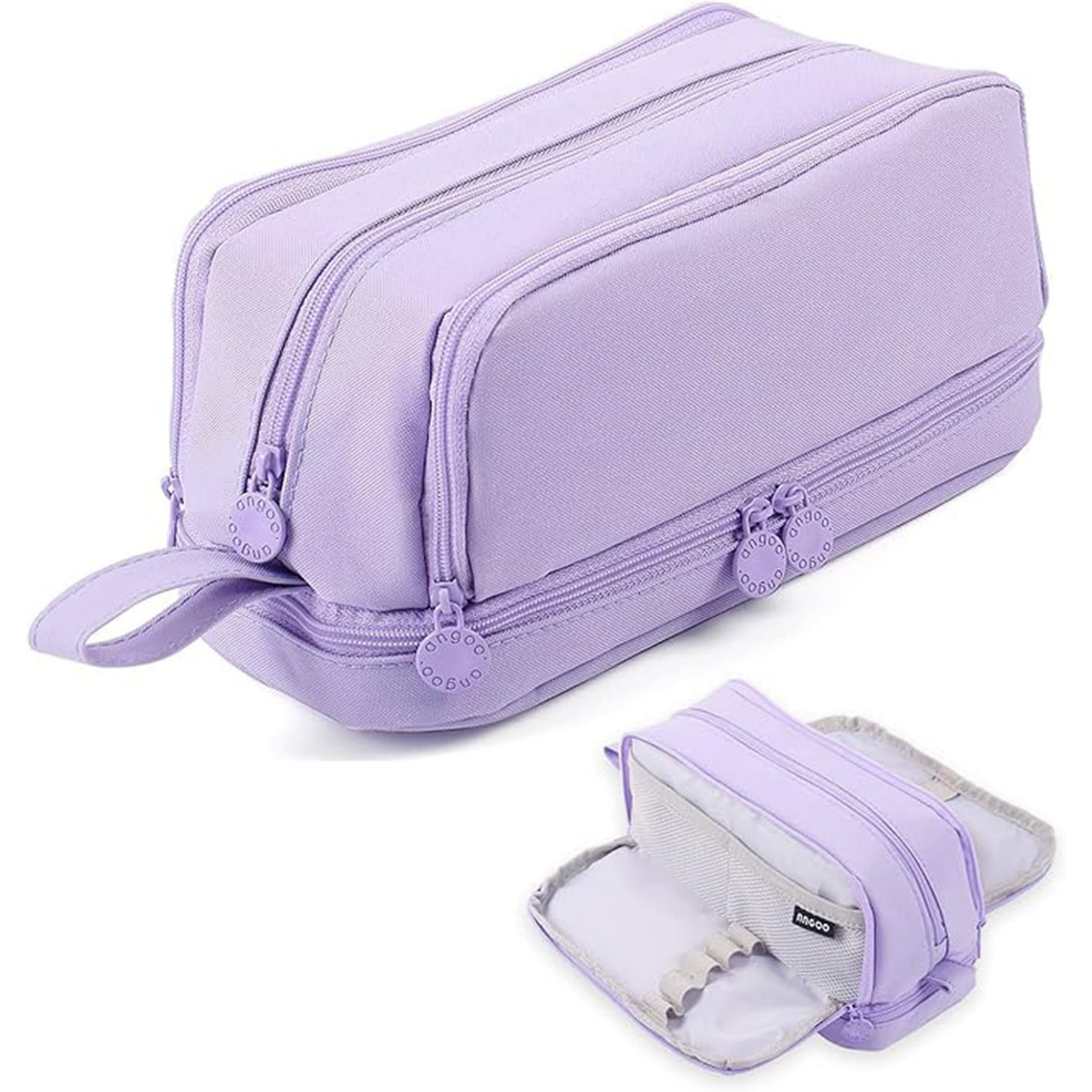 Veatool - Bolsa De Lápices De Gran Capacidad, Caja De Lápices Con Múltiples Compartimentos, Múltiples Ranuras, Papelería De Oficina Escolar, Uso Multifuncional, Cremallera Lisa, Duradera