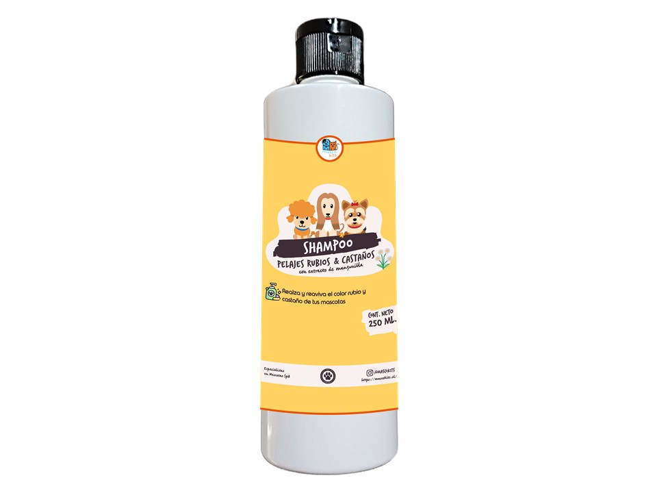 Mascokits - Shampoo Para Perros Y Mascotas 250 Ml Natural Pelaje Rubio