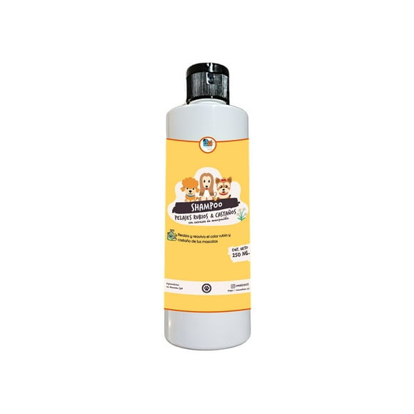 Shampoo Para Perros Y Mascotas 250 Ml Natural Pelaje Rubio