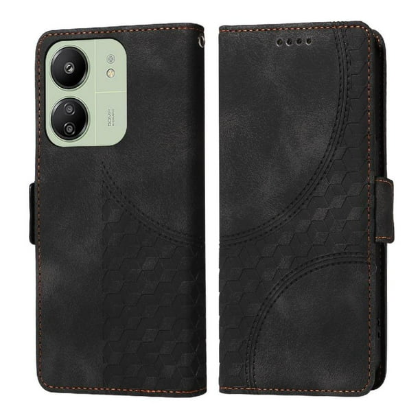 Carcasa FOXDOCK Xiaomi Redmi 13C 4G de cuero PU, diseño acolchado clásico, protección contra caídas y rayones