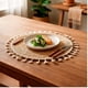 thumbnail image 2 of Pack 4 Individual Trenzado Mantel Redondo 30cm Ratan Natural Borlas, 2 of 6