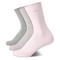 Calcetines Redondos Calvin Klein Para Mujer, Mezcla De Algodón Suave, Paquete De 3