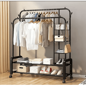 Tecnocasa - Perchero Metálico 58 Kilos Doble Barra Closet Exhibición