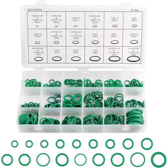 Kit de juntas tóricas Purthog para aire acondicionado, 270 piezas, 18 medidas