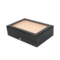 Magideal - Caja Expositora De Bolígrafos De Madera, Estuche De Exposición Para Bolígrafos Con 23 Ranuras, Regalo Único Con Cajón, Organizador De Bolígrafos Colec Negro