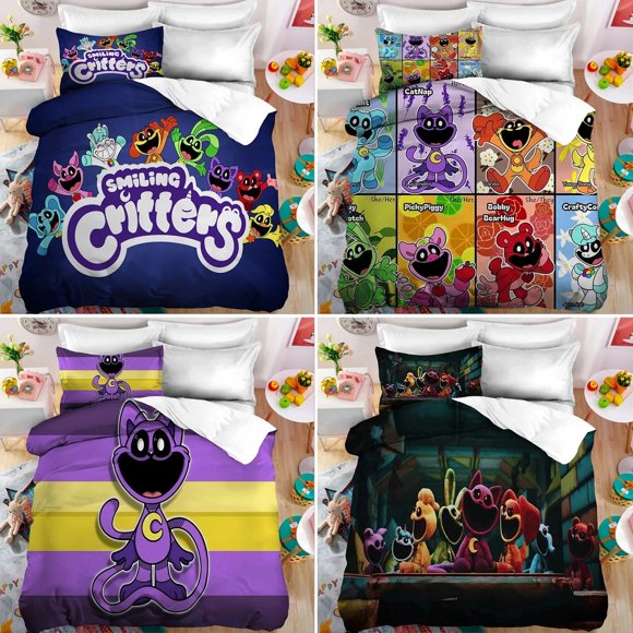 Smilings Critters Bedding Set Duvet Cover With Pillowcase Cartoon Figure Quilt Covering Bedroom Decoration pcs Bed Sets GiftsBed Sheets