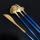 thumbnail image 2 of XmhyTop Juego de Cubiertos de Cocina de 24 Piezas, Inoxidable, Color Oro Azul, Ideal para Hogares y Eventos, 2 of 4
