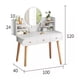 thumbnail image 2 of Tocador De Madera Con Espejo Y Luz Led Mas Taburete Blanco, 2 of 3