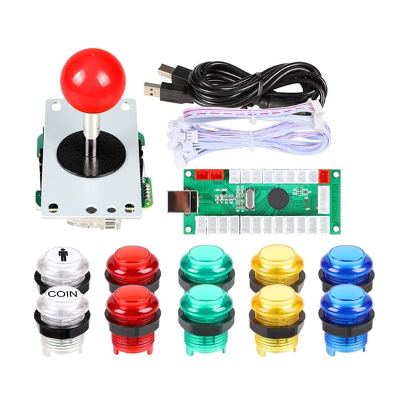Joystick Arcade Fosiya con Codificador USB y 10 Botones LED