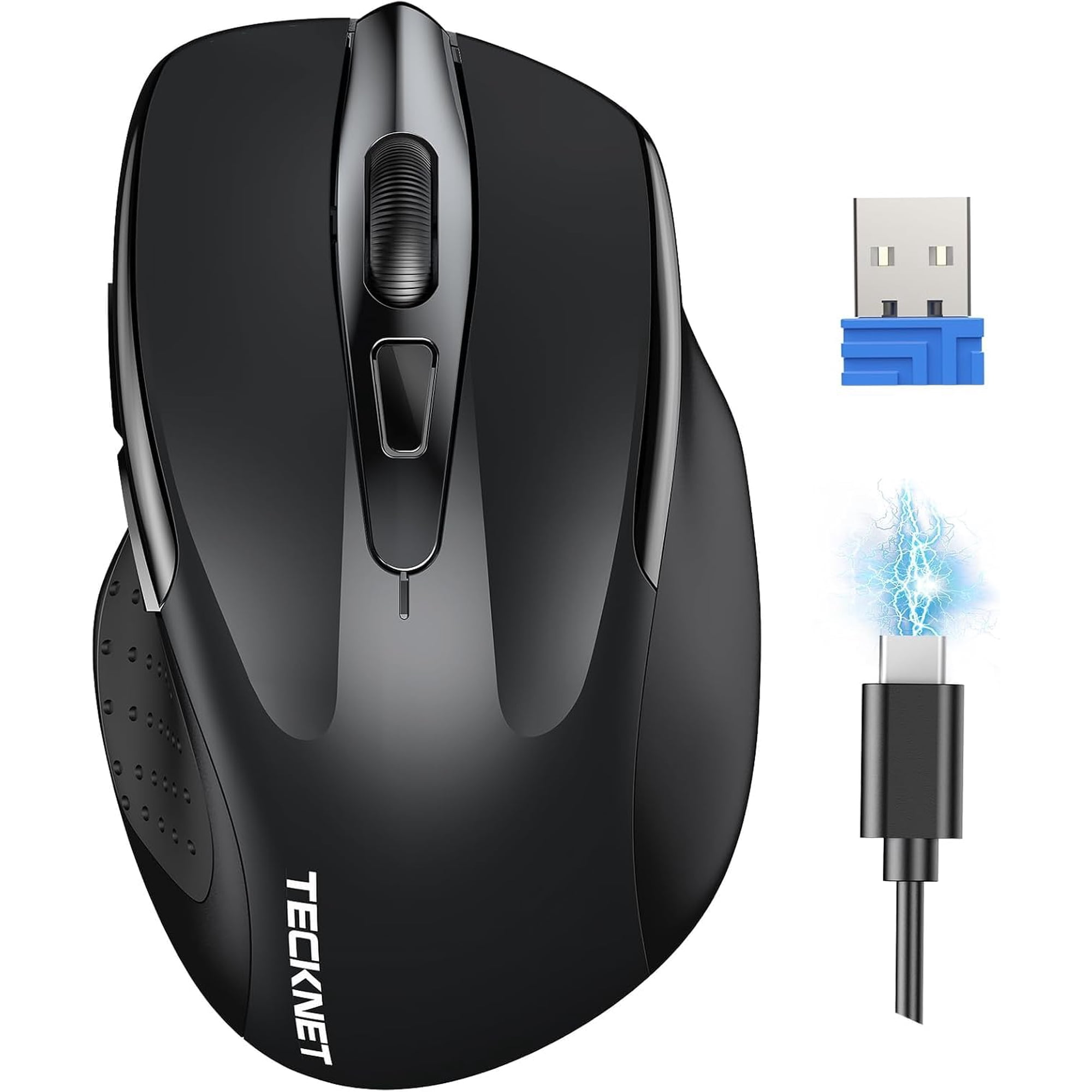 Ratón Inalámbrico Tecknet Recargable 2.4g Usb-a 4800 Dpi Negro