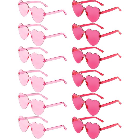 Gafas de sol LYMOJOR Corazón rosa pack de 12 para fiesta