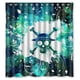 thumbnail image 1 of Cortina de ducha de Anime One Piece con diseño de calavera y mariposas, juego de cortinas de baño con ganchos, tamaño 60 x 72 pulgadas, 1 of 3