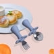 thumbnail image 3 of Juego de cuchara y tenedor para niños pequeños, cuchara para bebés, vajilla de autoalimentación para niños pequeños, tenedor y cuchara de acero inoxidable, 3 of 6