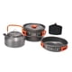 thumbnail image 3 of Juego de cocina para acampar de 3 piezas, olla, sartén, hervidor antiadherente, utensilios de cocina portátiles para acampar, kit de cocina para sende Naranja, 3 of 5