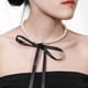 thumbnail image 1 of Collar De Perlas De Imitación Estilo Retro, Elegante Y Sencillo, Con Lazo, Hecho A Mano., 1 of 5
