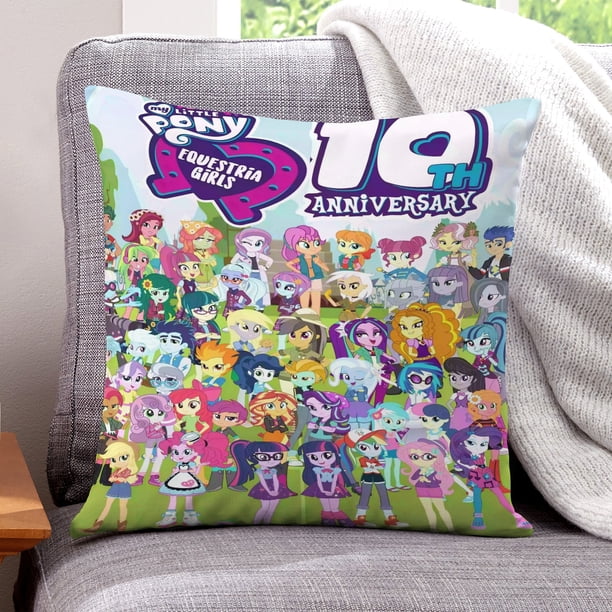 Equestria Girls Fundas de almohada de terciopelo con tema, regalos de funda de almohada, decoración para el hogar, cojín de lanzar, regalo de cumpleaños para fans y parejas.61*61cm.