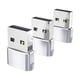 thumbnail image 5 of 3 Uds Tipo C 3,1 A USB 2,0 Adaptador Enchufe Transmisión De Datos Para Auriculares Argent, 5 of 5