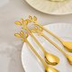 thumbnail image 3 of AnSaw Elegant Gold Leaf Handle Coffee Spoons, 10 piezas, 4,7 pulgadas, 3 of 3