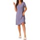 thumbnail image 2 of INSPIRE CHIC Camisón de Manga Corta con Volantes para Mujer, Camiseta de Dormir de Rayón Suave con Cuello Redondo para Primavera Verano, M Gris Púrpura, 2 of 6